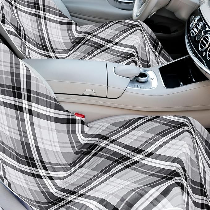 Hahafelt Car Seat Towel Cover with Storage Bag, 63 x 32 Inch Universal Non Slip Waterproof Sweat Protector for Car, Gym Swimming Running, Machine Washable(Plaid) - Image 6