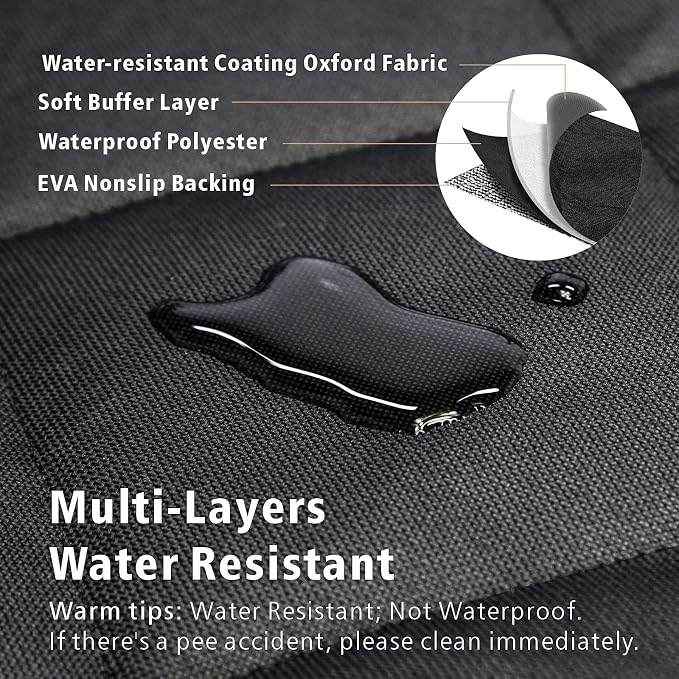 F-color SUV Cargo Liner for Dogs - Heavy Duty Trunk Cover for Full-Size SUV | Pet Cargo Cover with Bumper Flap Protector, Non-Slip Car Trunk Mat, Dog Car Seat Cover Prevents Scratches Pet Hair Mud Dirt - Image 4