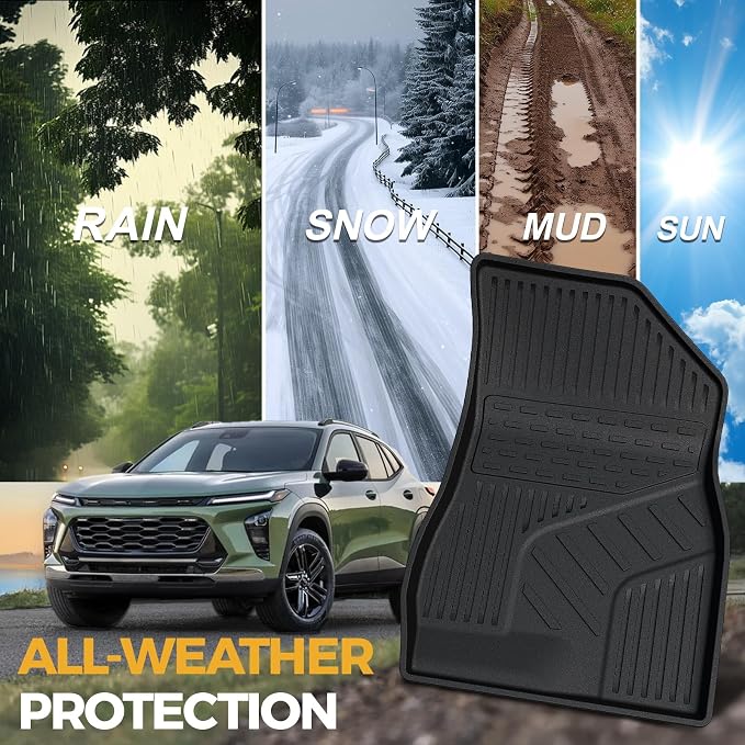 Floor Mats for 2024-2026 Chevy Trax/Buick Envista Accessories | Full-Coverage Set with Integrated Cargo Liner & Backrest Protector, Odorless & Durable, All-Weather Protection, 3D Laser Fit - Image 8