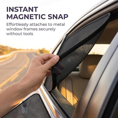 Car Window Sunshade Curtains, 4-Pack | UV Protection, Magnetic Side Window, Privacy Curtains, Portable - Image 3