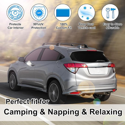TINGLU Window Shades for Honda HR-V 2016-2022 Accessories Car Side Full Windows Rear Triangular Windshield Sun Shade Sun UV Rays & Privacy Protection for Camping 6PCS - Image 6