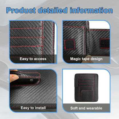 Augeny 2 PCS Car Sun Visor Organizer, Auto Visor Organizer and Storage, Registration and Document Holder, Vehicle Accessories for Sunglasses Document Card Pen Driver License (Carbon Fiber Red Line) - Image 3