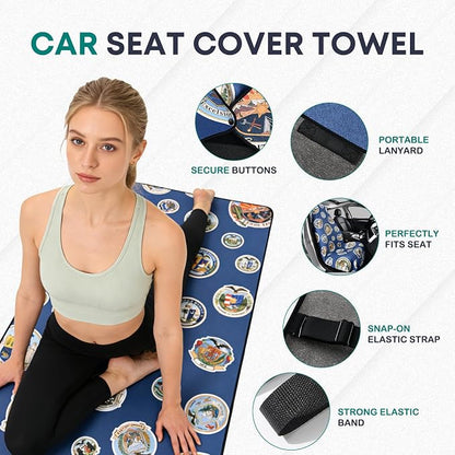 FLORICH Car Seat Cover Protector Front Seats, Sweat Towel Car Seat Covers for Post Gym Workout, Running, Swimming, Beach and Hiking, Universal Fit Non-Slip Car Seat Towel Covers for Cars Trucks SUV - Image 9