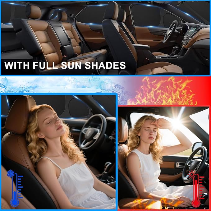 KMF 8pcs Full Sun Shades Custom for Toyota Sienna 2013-2018 Accessories, Sienna Sunshade Car Window Covers for Windshield Side Rear, Sun Visor UV Block and Blackout Privacy for Camping Outdoor - Image 2