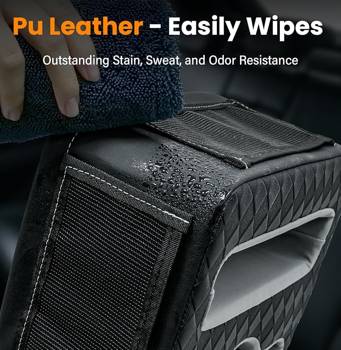 Car Cup Holder Back Seat Cup Holder for Car Truck Bed Organizer | Boat Couch Sofa Cup Holder Tray Expander Auto Rear Seat Organizer Storage PU Leather for Coffee Drinks Snacks Remote Phone - Image 7