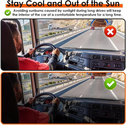 Side Window Sun Shade for Semi Truck, 22×24 inch Large Car Window Shades for Freightliner Volvo VNL International Trucks - Semi Truck Accessories, Easy Install, Interior UV Protection - Image 6
