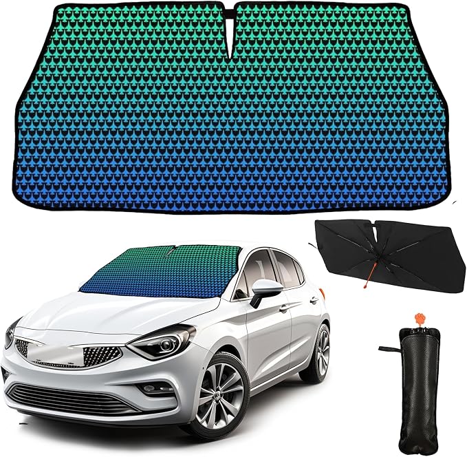 CHILL·TEK Funny Car Windshield Sun Shade Umbrella, American Plane Car Sun Shade Umbrella, Block UV Rays Heat Foldable Windshield Umbrella Sun Visor Protector - Keep Vehicle Cool for Cars SUV by CHILL%C2%B7TEK