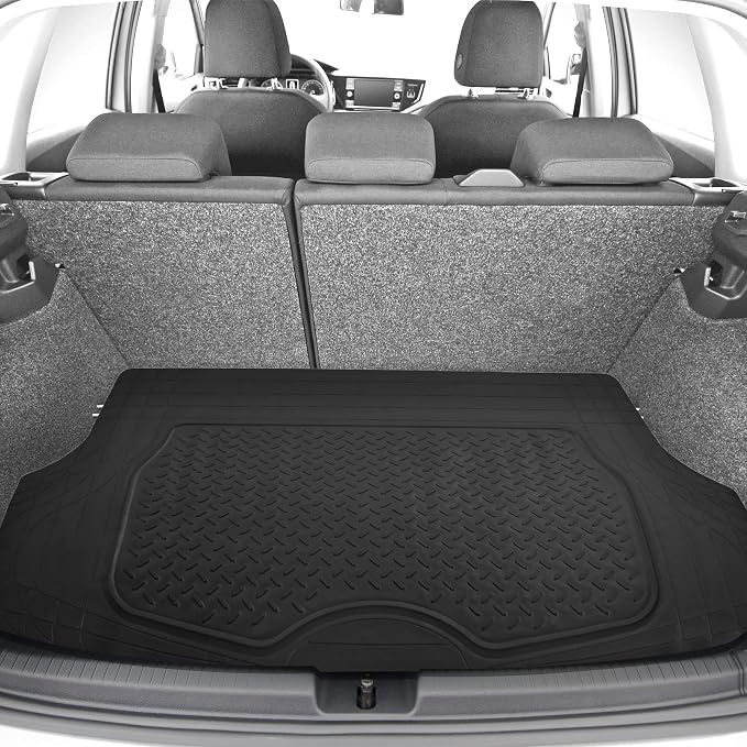 FH Group Premium Liners Tall Channel Trimmable All Weather Rubber Full Set Car Floor Mats (Gray) w. Trimmable All-Season Cargo Liner (Black) - Universal Fit for Cars Trucks and SUVs - Image 5