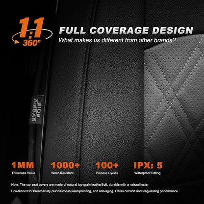 Custom Fit Seat Covers for Honda CRV: 2023 2024 2025 2026 | Full Set Faux Leather Car Seat Cover Waterproof Airbag Compatible (5 Seats,Black&Grey) - Image 8