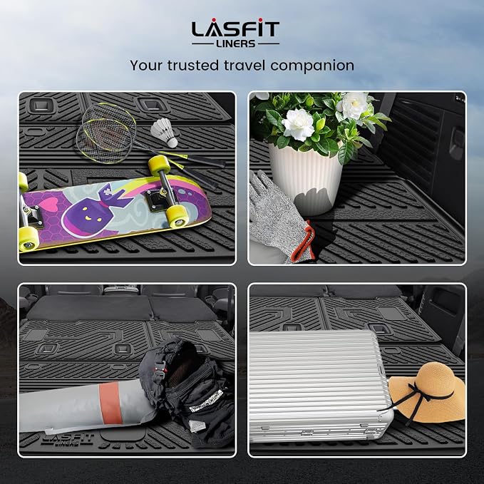LASFIT Trunk Mat for Chevy Tahoe/GMC Yukon/Cadillac Escalade 2015-2020 | Only Yukon, Not Fit Yukon XL/Only Escalade, Not Fit Escalade ESV; Edge to Edge Coverage, Easy to Wash - Image 8