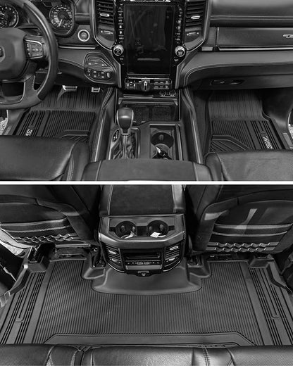 3W Floor Mats Fit for Dodge Ram 1500 Crew Cab 2025-2026 | (with Factory Storage), TPE All Weather Custom Fit Floor Liner for Ram 1500 Accessories Car Mats, Black - Image 9