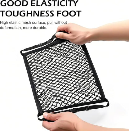 Car Seat Organizer Net, Versatile High Elastic Storage Net with Adjustable Buckle, Passenger Seat Mesh Purse Holder, Universal for Most Cars (Black) - Image 3