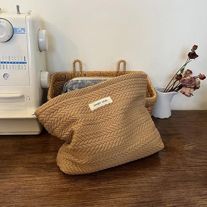 RSRSLEII Travel Makeup Bag, Cute Travel Toiletry Bag(02 Brown) | Aesthetic Portable Cosmetic Bag with Zipper, Coquette Makeup Pouch, Skincare Bag Car Storage Bag for Women and Girls - Image 5