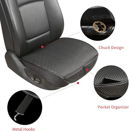 Auto Newer Breathable Universal Four Seasons Car Seat Covers, Luxury Car Seat Cushion,Protectors for Front Seat Bottoms,Compatible with 95% Vehicles(Black,1PCS) - Image 3