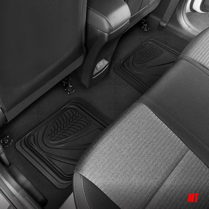 Motor Trend FlexTough Guard All-Weather Floor Mats for Cars – Black Waterproof Rubber Floor Mats, Universal Trim-to-Fit Automotive Accessories for Cars, Trucks & SUV - Image 9