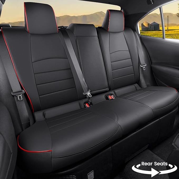 HKZ Customized Special seat Cover for Toyota Corolla (Black with Red Trim, 2023-2026 Corolla Hybrid SE) - Image 2