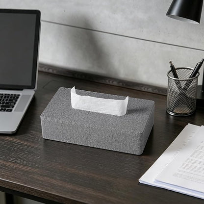 Rectangle Tissue Box Cover with Magnetic Closure, Inner Height 2.2" | 2 Different Sizes, PU Leather Tissue Box Cover, Decorative Rectangular Tissue Holder for Bathroom Nightstand Car Office - Image 5