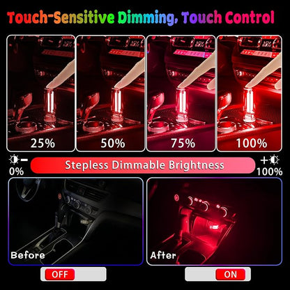 4 PCS USB Touch Dimmable Retro Glass Bottle Car Night Light | Portable design, 2Red & 2Blue, fits car interior, bedroom, hallway, indoor outdoor decor - Image 5