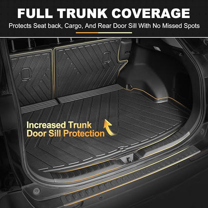 AOMSAZTO Floor Mats & Cargo & Seatback Mats & Door Sill Protector Compatible with 2019-2025 Toyota RAV4 (Not for Hybrid): All Weather Protection TPE Floor Liners Full Protection - Image 4