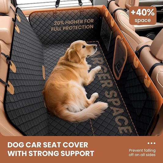A-Pce 600D Heavy Duty Dog Car Seat Cover for Back Seat, 2026 Upgraded | Hard Bottom Back Seat Extender for Pets- Holds 600lbs, Waterproof Scratch Proof Nonslip Dog Hammock for Cars Trucks and SUVs - Image 2
