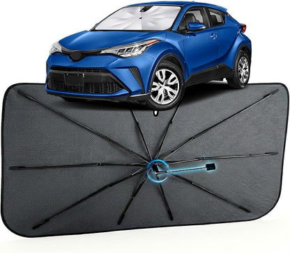 Car Windshield Sun Shade Umbrella for Toyota C-HR 2018-2026, 1:1 Fit | [Reflective Coated Fabric] Car Shades Sun Visor Keep Car Cool and Protects Interior, Sunshade Umbrella for Front Window by MakeLifeBetter