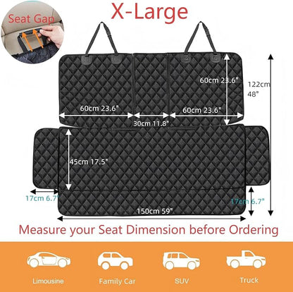 ANOSOSPECIAL Dog Car Seat Cover for Back Seat, Waterproof X Large Rear Seat Protector for Pet Auto SUV Truck (XL, Black) - Image 2