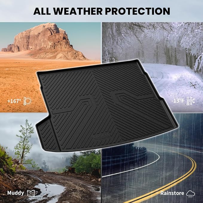 LASFIT Cargo Mat for BMW X3 2025-2026 30 xDrive M50 xDrive | All Weather TPE Custom Fit Cargo Trunk Mat & Backrest Seat Protector Accessories, Black - Image 4