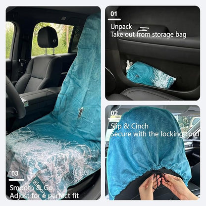 Car Seat Cover Towel – 300GSM Heavy Duty Microfiber Seat Protector, No-Slip Drawstring Headrest Lock, Sweat & Sun Protection for Gym, Beach, SUV & Truck, Machine Washable - Image 6