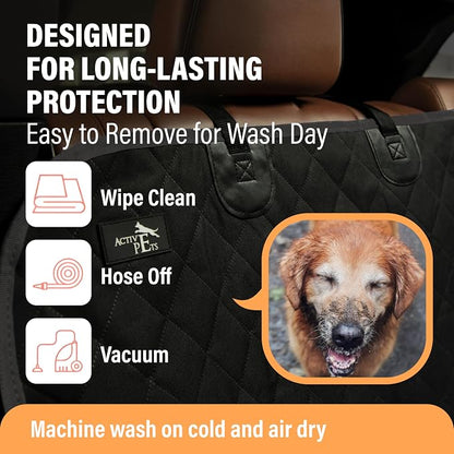 Black Car Rear Seat Cover for Dogs, Durable Waterproof & Scratch Resistant Vehicle Backseat Protector, Nonslip Dog Accessory & Pet Protection for Back Seats, Machine Washable - Image 7