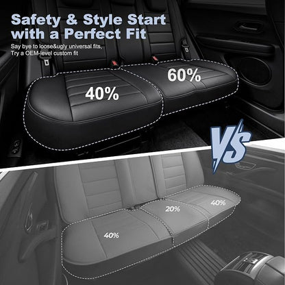 IKABEVEM Car Seat Covers for Honda HR-V/HRV 2016-2022 Custom Fit Full Set | EX, EX-L, LX, Sport,Touring, Waterproof Breathable Scratch Resistant Full Wrap Leather Car Protector, Airbag Compatible - Image 4