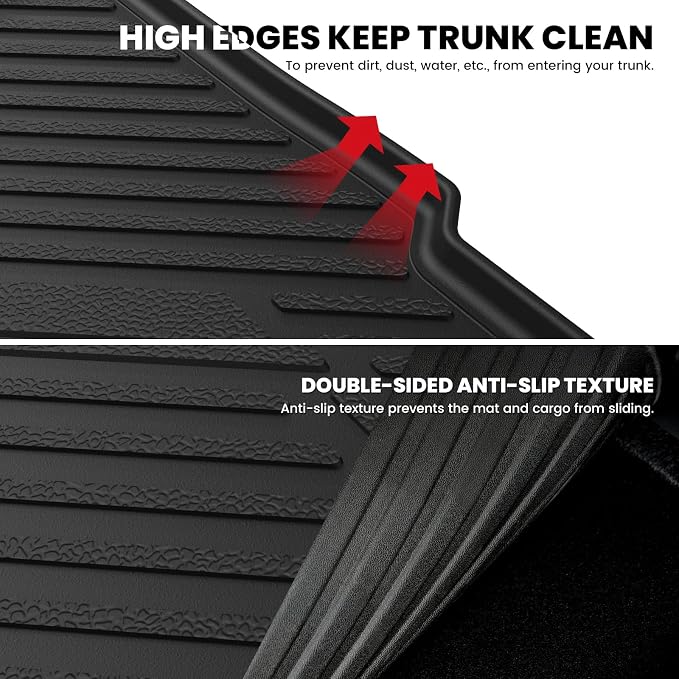 LASFIT Cargo Mat for Ford Focus(Only Gas) 2012-2018,Focus RS 2016-2018 | Trunk Liner Fit Ford Focus 2012-2018 Hatchback Gasoline(No Subwoofer) All Weather Custom Fit TPE,1 PCS,Black - Image 5