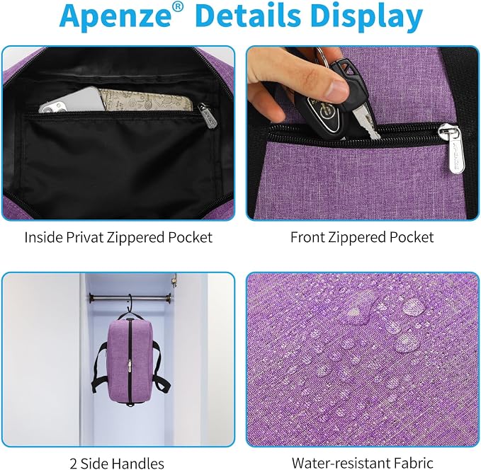 Apenze Small Gym Bag 14 inch lightweight Carry On Mini Duffel Bag for Travel Sport - Lavender Purple - Image 4