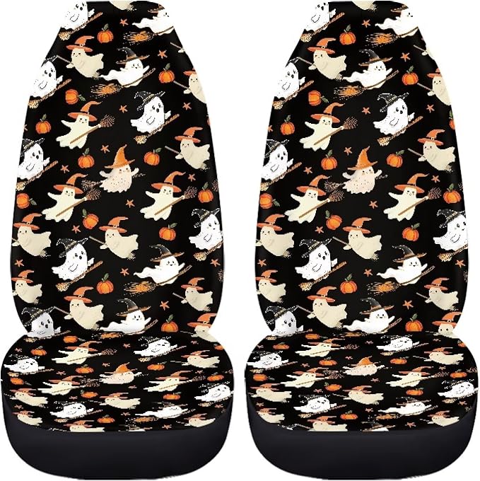 Halloween Ghost Cute Car Seat Covers Washable Seat Protector | Washable and Breathable Automotive Vehicle Seat Covers for Women Interior for Cars, Sedans, Trucks, SUVs - Image 3