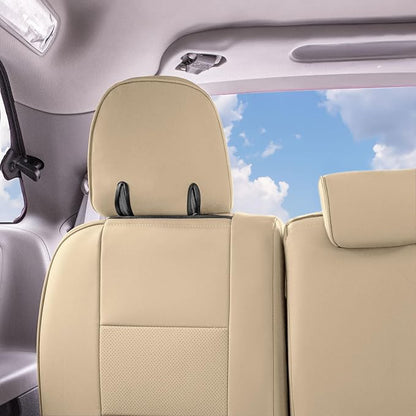 FH Group Custom Fit Car Seat Covers Specifically Made for 2011-2020 Toyota Sienna 7 Passenger, Car Seat Cover 3rd Row, Automotive Seat Covers in Solid Beige Faux Leather, Waterproof and Washable - Image 5