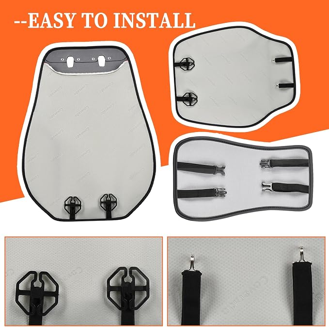 Coverado Front Seat Covers, 2PCS Waterproof Seat Covers for Cars, Car Seat Cushion Waterproof Leather Car Seat Protector, Driver Seat Cover Universal Fit for Most Sedans SUV Truck Black&White - Image 7