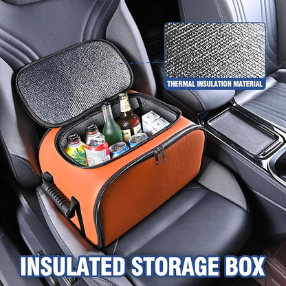 Foldable Car Insulated Storage Box, Portable Thermal Cooler Bag with Double Zipper & Sturdy Handle, Multi‑Purpose Car Seat Trunk Organizer for Drinks Snacks, Outdoor Picnic Camping Road Trips - Image 4