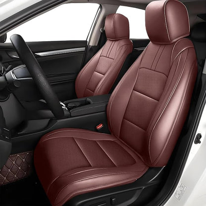 Seat Covers for Honda Civic Hatchback 2022-2024 Full Set Burgundy | Custom Fit Sport LX & Hatchback Hybrid Sport Seat Covers, Water Resistant Faux Leather, Pet friendly, Anti-scratch by AOMSAZTO