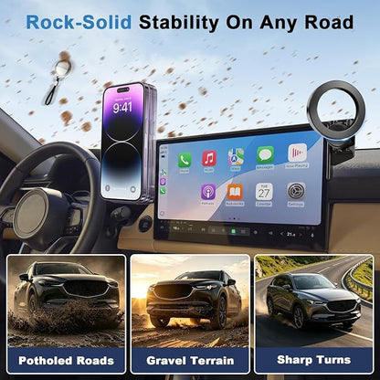 Dual-End Car Phone Holder for 2026 Mazda CX5 CX-5 Accessories 12.9 Screen | Strong Magnetic Cell Phone Mount for Magsafe iPhone, 360° Hands-Free No Air Vent Blockage Stable Stand, Not for Premium Plus - Image 6