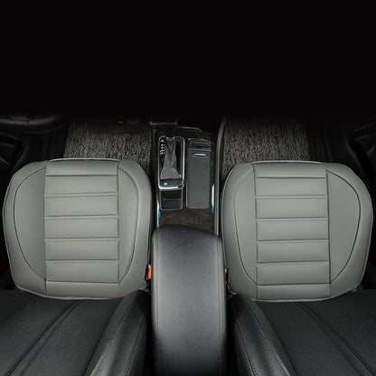 2 Pack Leather Front Car Seat Covers,Bottom Seat Covers for Cars,Driver Car Seat Cover,Luxury Seat Protectors,Waterproof,Anti-Slip,Full Wrap,for Most Vehicles,Sedan,Truck,SUV(Grey) - Image 5