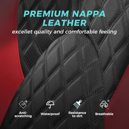 Custom Seat Covers for Toyota Highlander 2020-2024 8Seats BlackRed | faux leather, 2nd row 40/60 split bench, waterproof, breathable, airbag compatible, stain resistant, easy install - Image 5