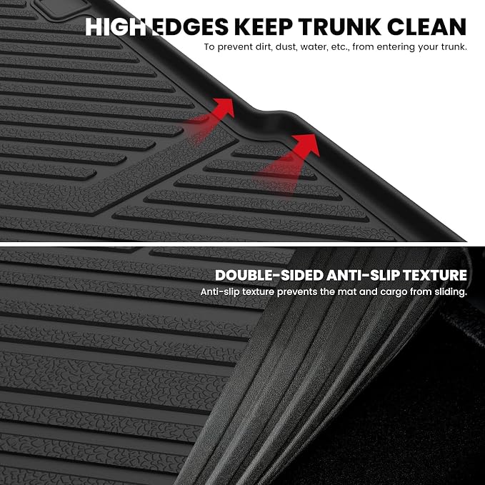 LASFIT Cargo Mat for Audi Q5/SQ5 2018-2025(Include Q5/SQ5 Sportback), Custom Fit All-Weather TPE Trunk Mat for Audi Accessories, Waterproof, Easy to Clean, Black - Image 5