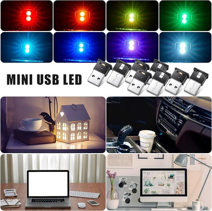 Frienda 8 Pieces Mini USB LED Car Light 8 Colors Atmosphere Lamp,Type A | Car LED Interior Lighting, 5v USB Atmosphere Light, Laptop Keyboard Office Decoration Night Lamp, Adjustable Brightness - Image 6