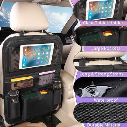 Car BackSeat Organizer,2 Pack for Kids Car Organizer Kick Mats Kick Mats Back Seat Protector with Touch Screen Tablet Holder, for Kids, Car Travel Accessories, (2PACK) - Image 3
