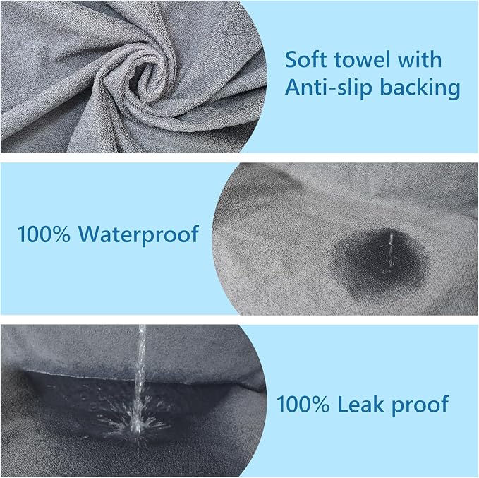 Car Seat Covers Universal Car Protective Front Seat Covers Washable Non-Slip Seat Protectors for Gym Workouts,Waterproof and Sweatproof Towel Seat Covers for Cars,Trucks, Jeeps (2 Pack Grey) - Image 4