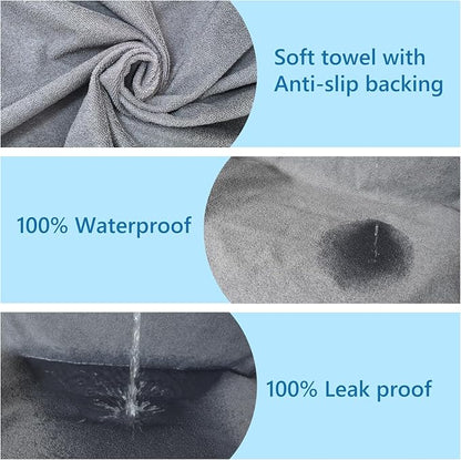 Car Seat Covers Universal Car Protective Front Seat Covers Washable Non-Slip Seat Protectors for Gym Workouts,Waterproof and Sweatproof Towel Seat Covers for Cars,Trucks, Jeeps (2 Pack Grey) - Image 4