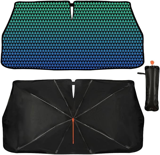 CHILL·TEK Funny Car Windshield Sun Shade Umbrella, American Plane Car Sun Shade Umbrella, Block UV Rays Heat Foldable Windshield Umbrella Sun Visor Protector - Keep Vehicle Cool for Cars SUV - Image 2