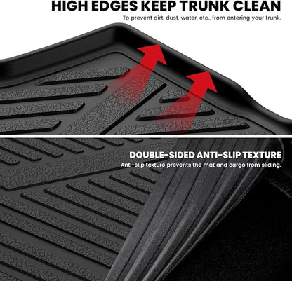 LASFIT Cargo Trunk Mat for Toyota RAV4 2019-2025 (Include Hybrid) | 100% TPE All Weather Rear Cargo Liner with Backrest Mats Custom Fit Waterproof RAV 4 Automotive Accessories, Black - Image 3