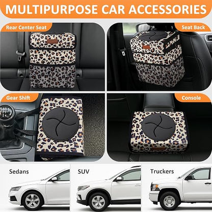 Vankor Car Trash Can with Lid Leak Proof Car Accessories for Women | 3 Gallon Cute Hanging Car Trash Bin for Men Car Truck Vehicle Sedan Interior Automotive Garbage Cans, Black Quilted - Image 5
