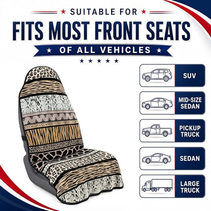 Car Seat Towel Cover for Front Seat, 1Pc Sweat Absorbent Car Seat Protector with Non-Slip Backing, Waterproof Towel Car Seat Cover for Runners, Gym, Swimming, Beach, Pets, Wild Safari Stripe - Image 6