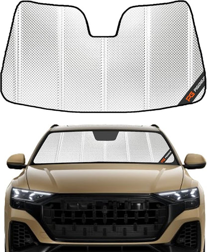 Pigenius Windshield Sun Shade for Audi Q8 2019-2025. Reflective Aluminum Film Front Window Sunshade - BLAZBLOCK by Pigenius